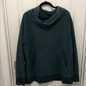 L.L. Bean Teal Cowl Neck Pullover